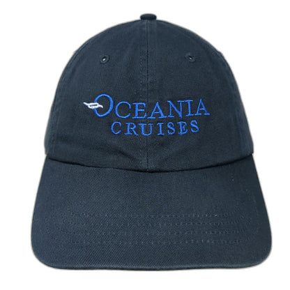 UltraClub Baseball Cap Blue One Size Oceania Cruises Logo Cotton Strapback Hat