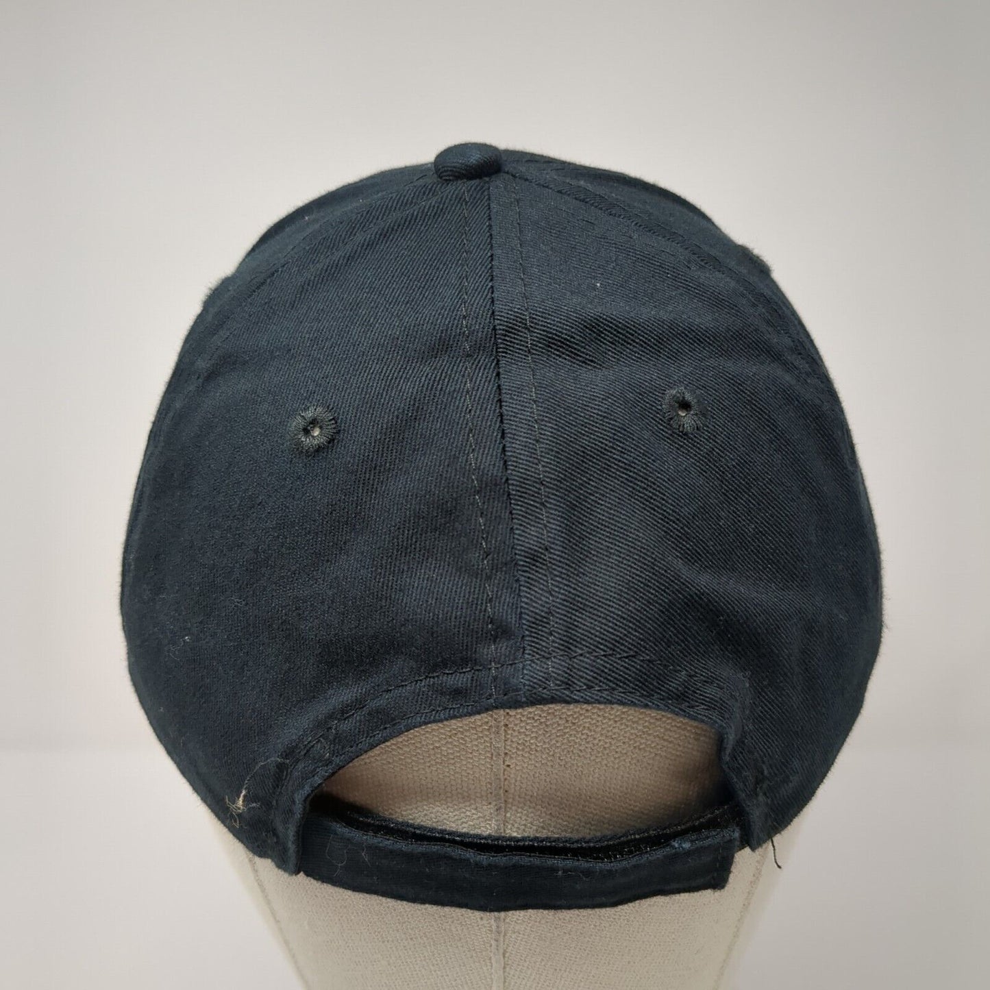 Pizza Strapback Hat Black One Size Adjustable Embroidered Port & Company