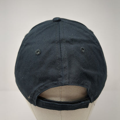 Pizza Strapback Hat Black One Size Adjustable Embroidered Port & Company