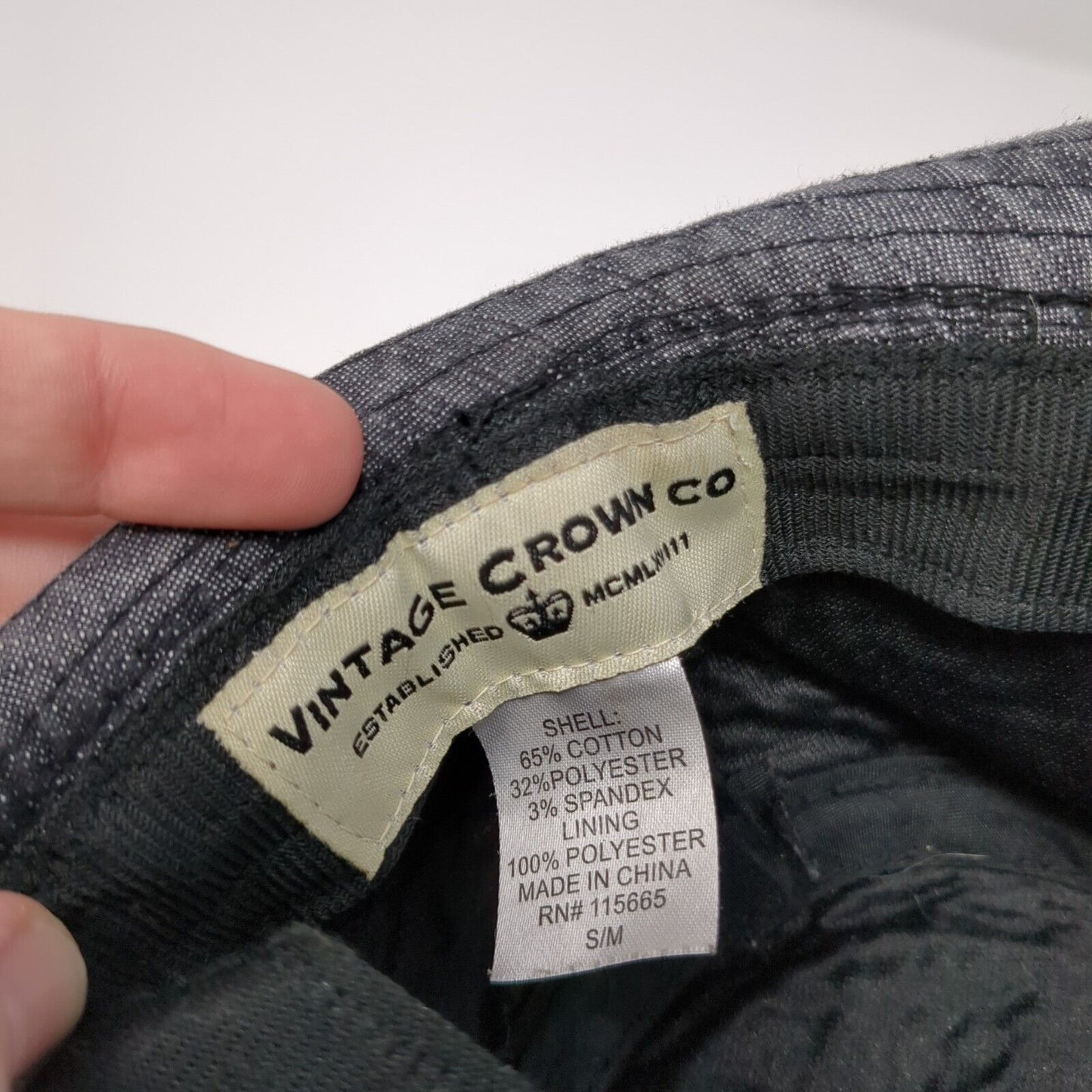 Vintage Crown Co Bucket Hat Gray S/M Solid Lined Blank Outdoor
