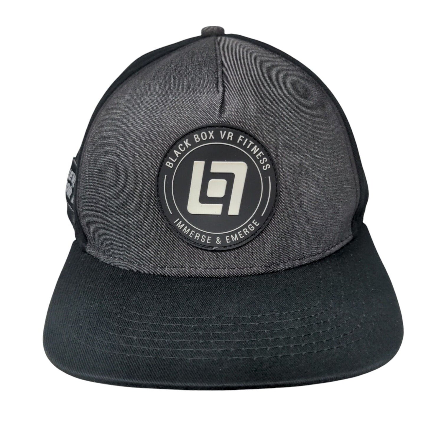 Black Box VR Fitness Immerse & Emerge Snapback Hat Black OS Level Up Your Life