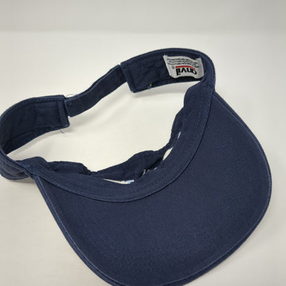 Columbia Transit Strapback Sun Visor Hat Blue OS Adjustable Embroidered Anvil