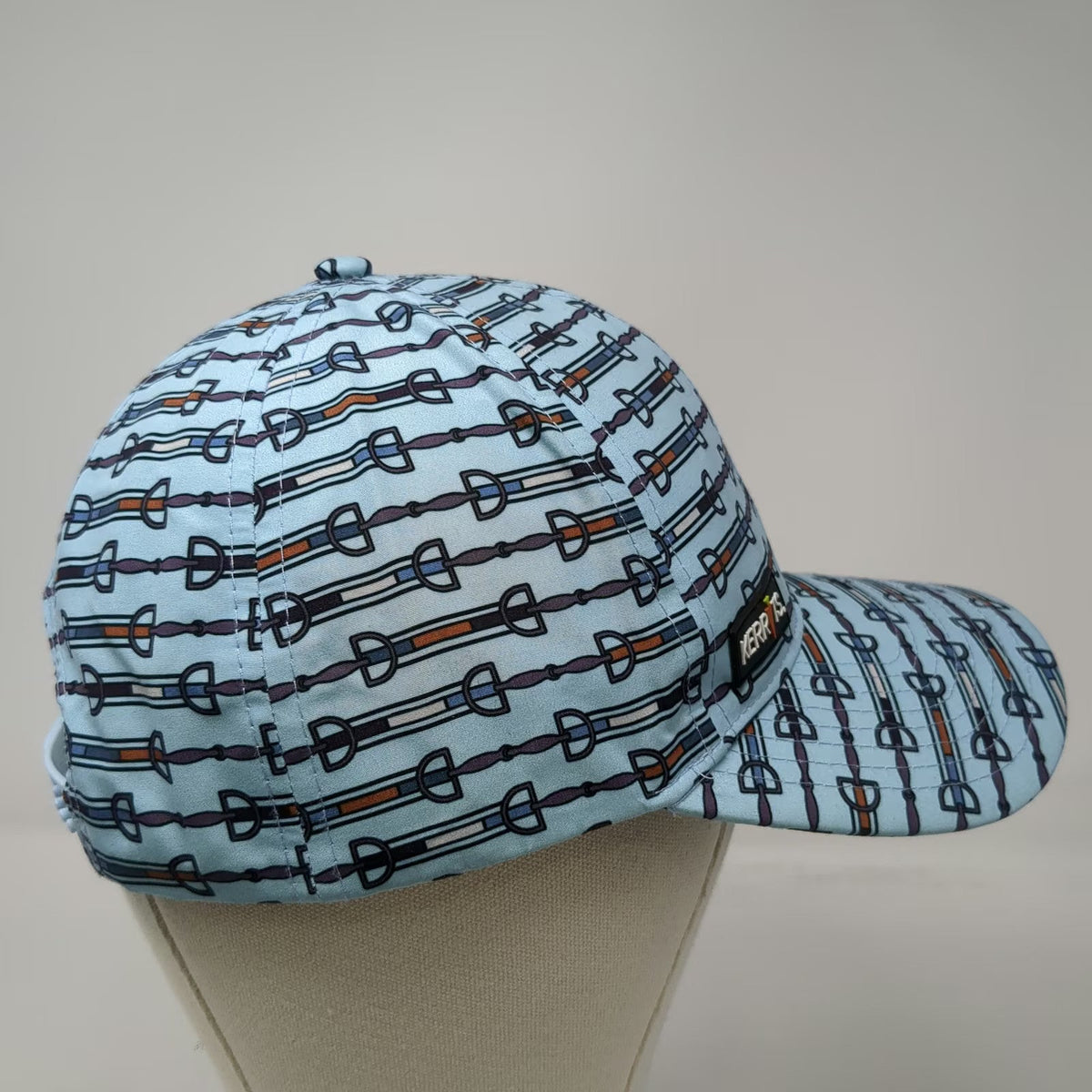 Kerrits Snapback Hat Blue One Size Polyester Equestrian Horse Bit Print Pattern