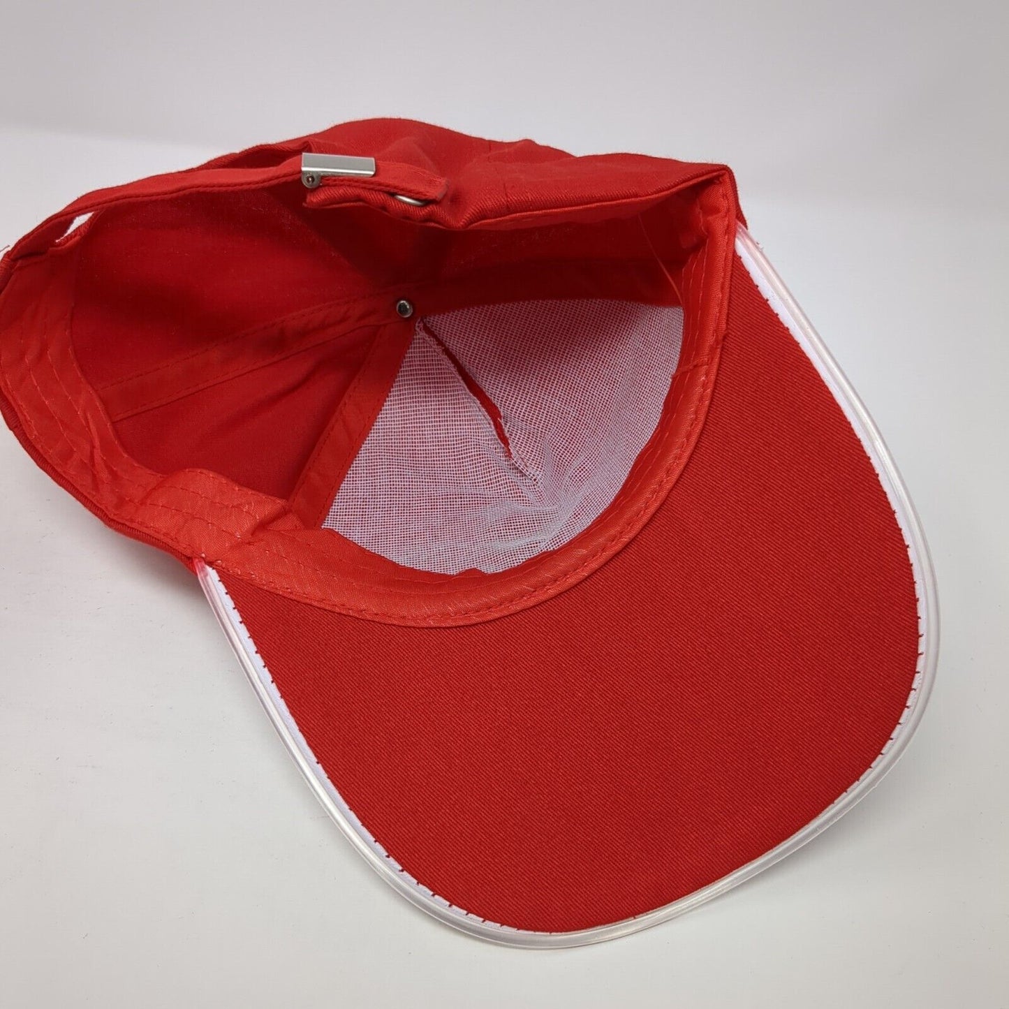 Penguin Christmas Sideback Hat Red One Size Adjustable Pom Pom 6 Panel