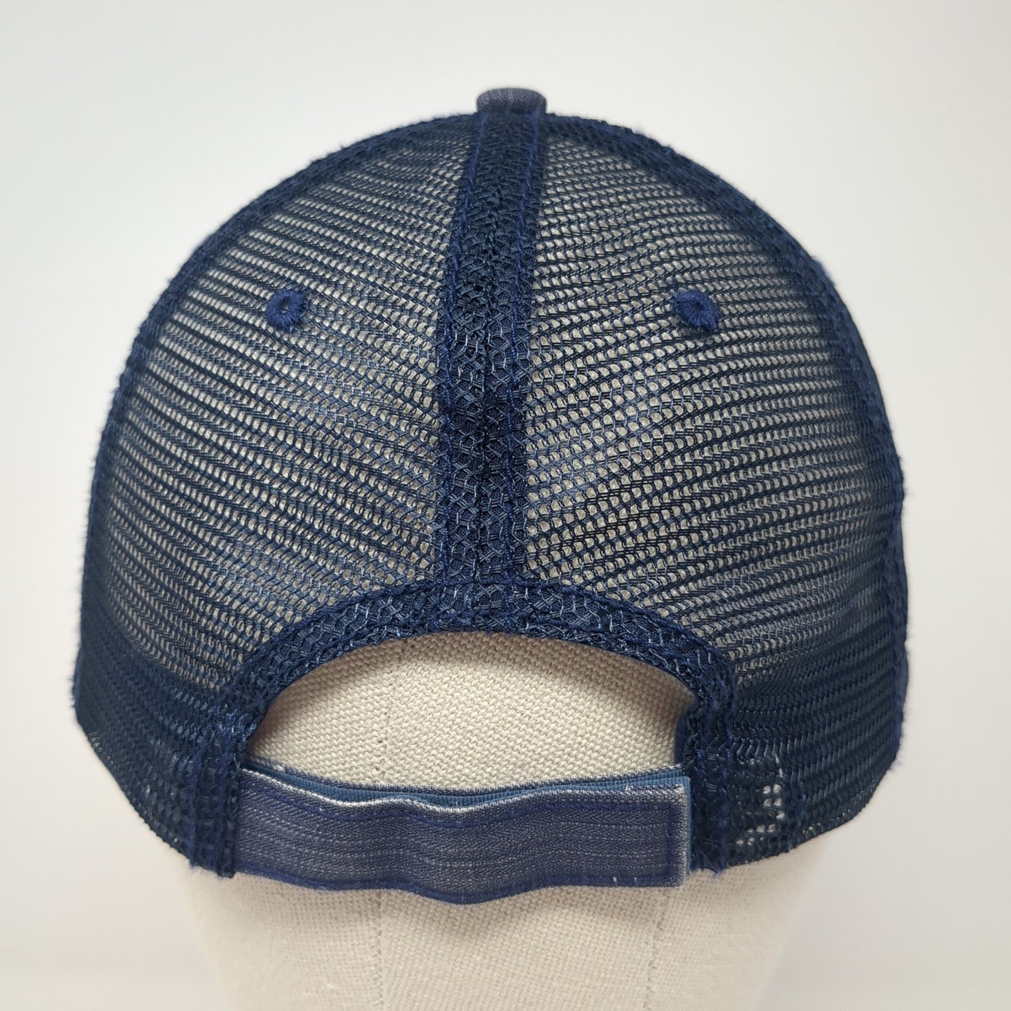 Race Hair Don't Care Strapback Trucker Hat Blue One Size Mesh Back