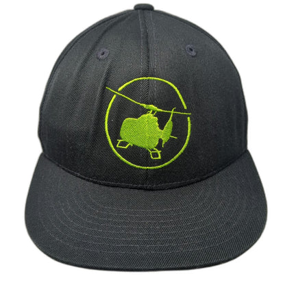 Yupoong Maverick Helicopters Tour Baseball Cap Black Green 6 7/8 210 Fitted Hat