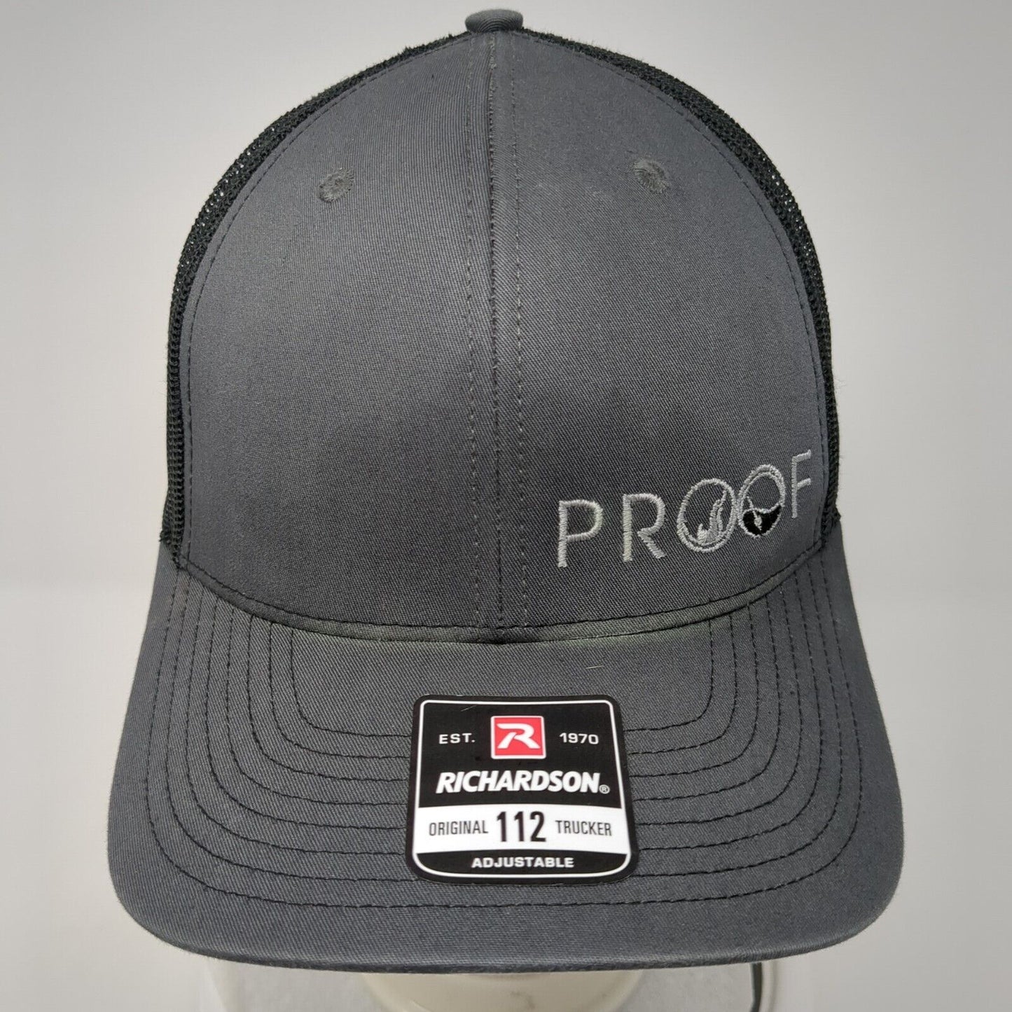 Proof Snapback Mesh Back Trucker Hat Gray One Size Adjustable Richardson