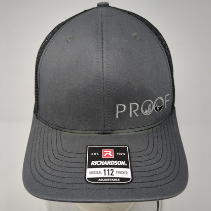 Proof Snapback Mesh Back Trucker Hat Gray One Size Adjustable Richardson