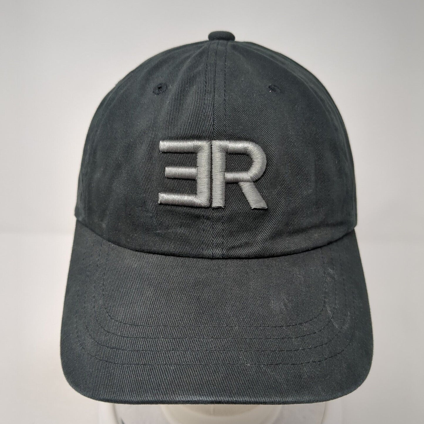 ER Slideback Hat Black One Size Adjustable Embroidered The Classics Yupoong