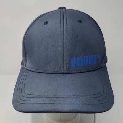 PUMA Snapback Hat Blue OSFA Solid Adjustable Vent Holes 6 Panel