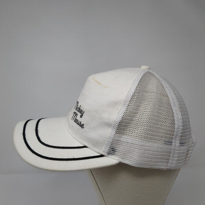 Mickey Mouse Snapback Trucker Hat White OSFA Mesh Back Disney