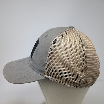 Vortex Trucker Hat Gray One Size Mesh Back Snapback Rubber Logo Patch Adjustable