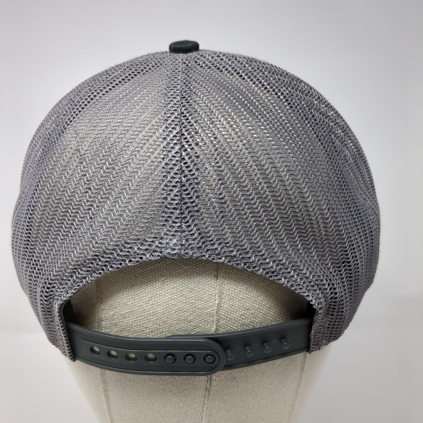 Peak Snapback Mesh Back Trucker Hat Black One Size Embroidered Salute