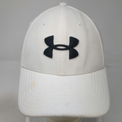 Under Armour Baseball Cap White L Fitted Blitzing Embroidered Logo Classic Fit