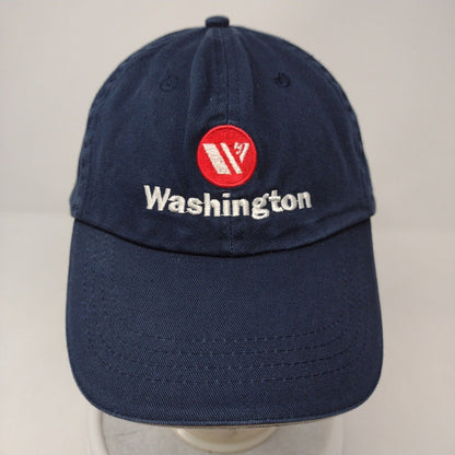 Washington Slideback Hat Blue OSFA Adjustable Embroidered Fahrenheit Cotton