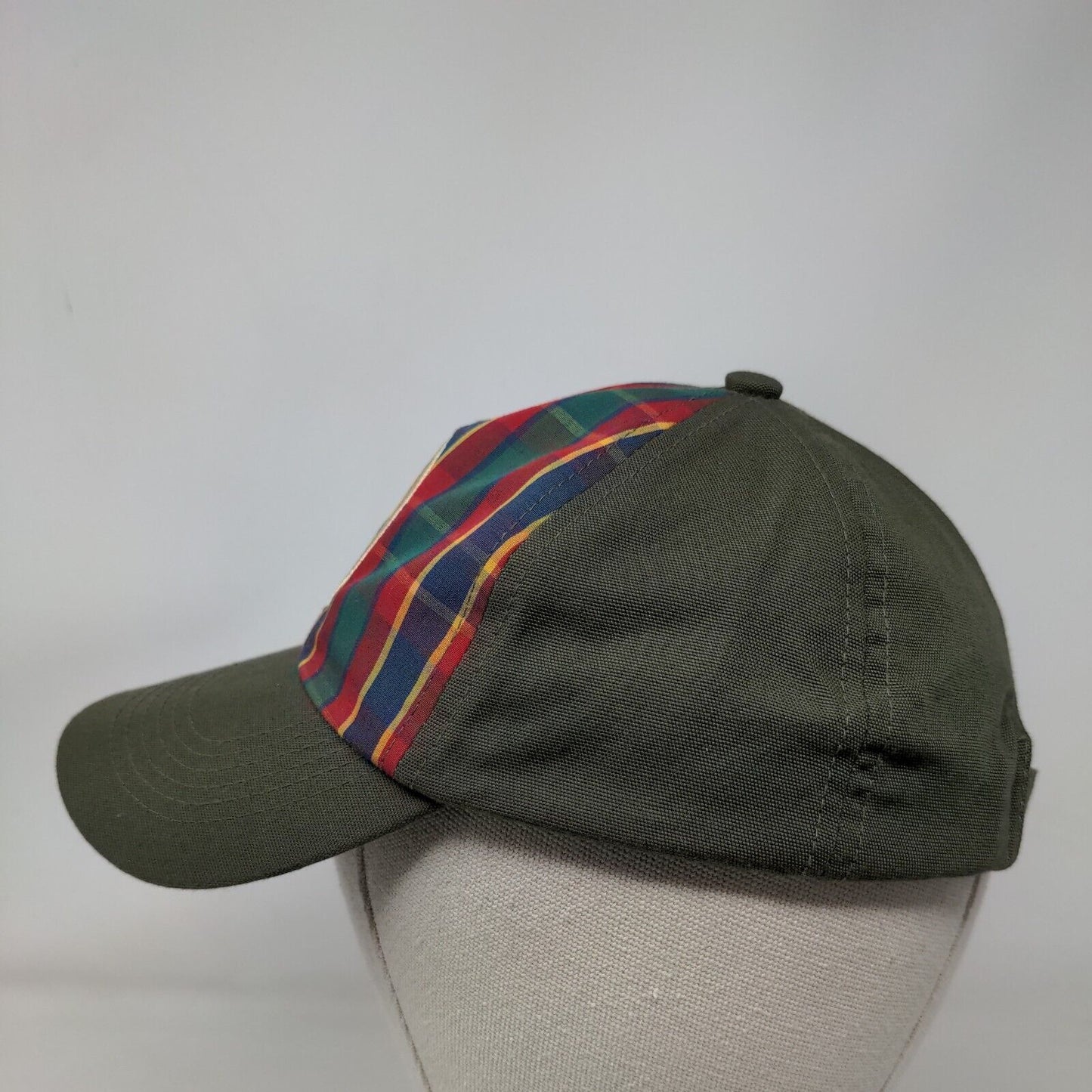 Boy Scouts Of America Webelo Strapback Hat Green S-M Embroidered Plaid 6 Panel