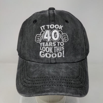 It Took 40 Years To Look This Good Slideback Hat Gray One Size Adjustable Cotton