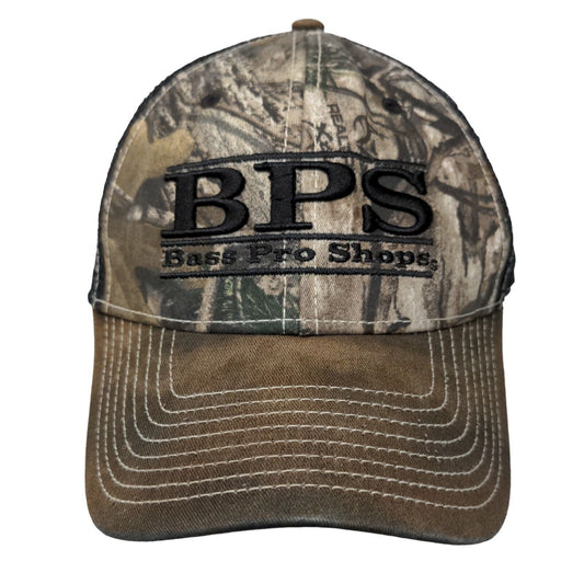 BPS Bass Pro Shops Slideback Trucker Hat Camouflage OS Mesh Back Gone Fishing