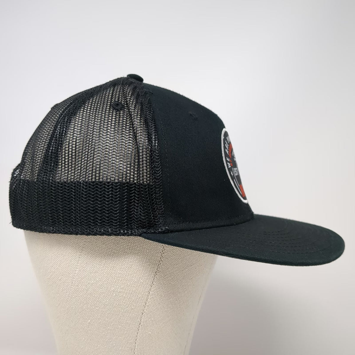 NPA Powersports Auction Black Trucker Hat OSFM Snapback Mesh Motorcycle Patch