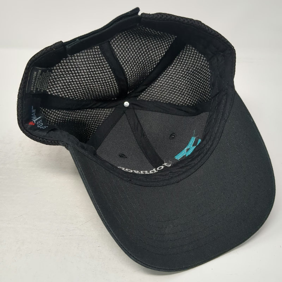 Sportsman Johnson Screens Baseball Cap Black One Size Mesh Back Strapback Hat