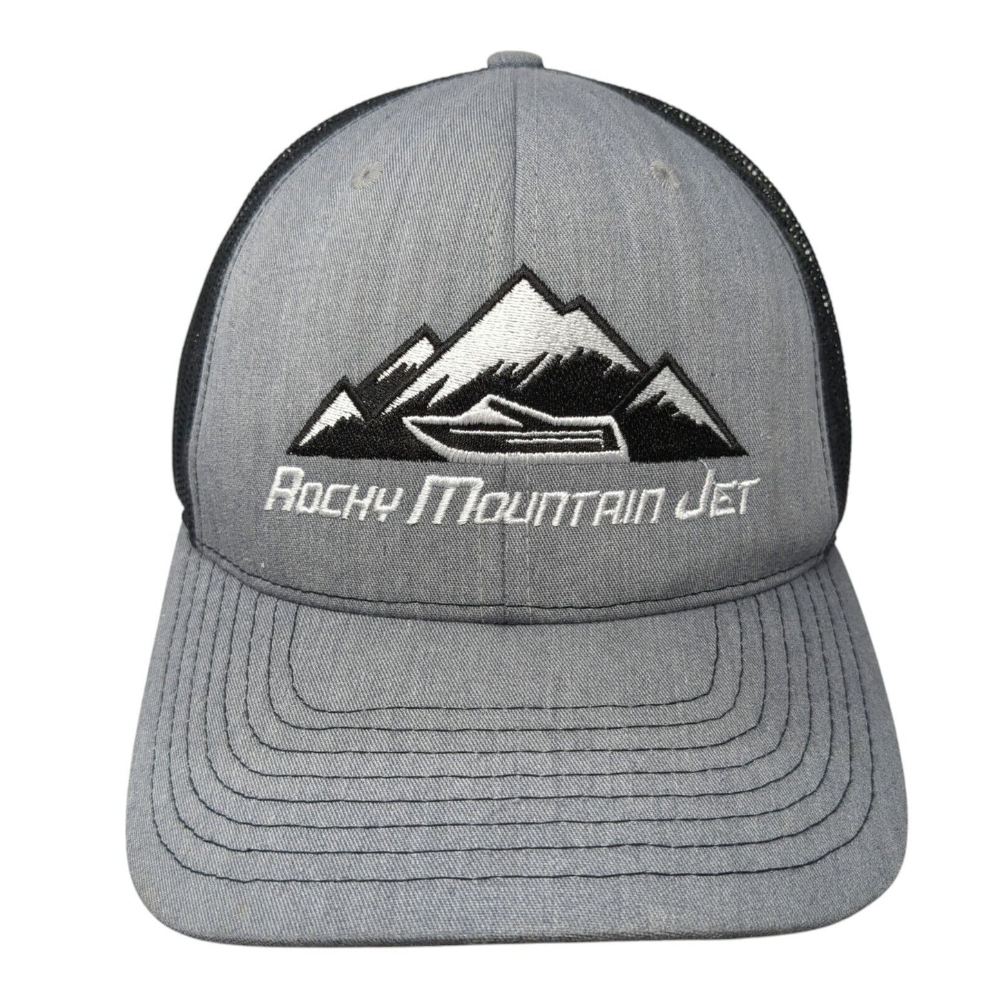 Rocky Mountain Jet Snapback Trucker Hat Gray One Size Mesh Back 6 Panel