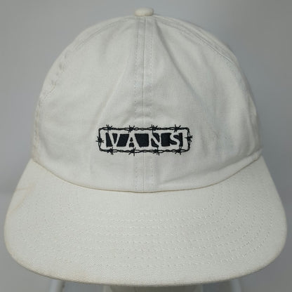 Vans Baseball Cap White One Size Barbed Wire Strapback Cotton Twill Logo Hat