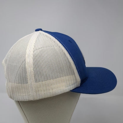 Yupoong Trucker Hat Blue One Size Woodstock Guitar Bird Patch Mesh Snapback