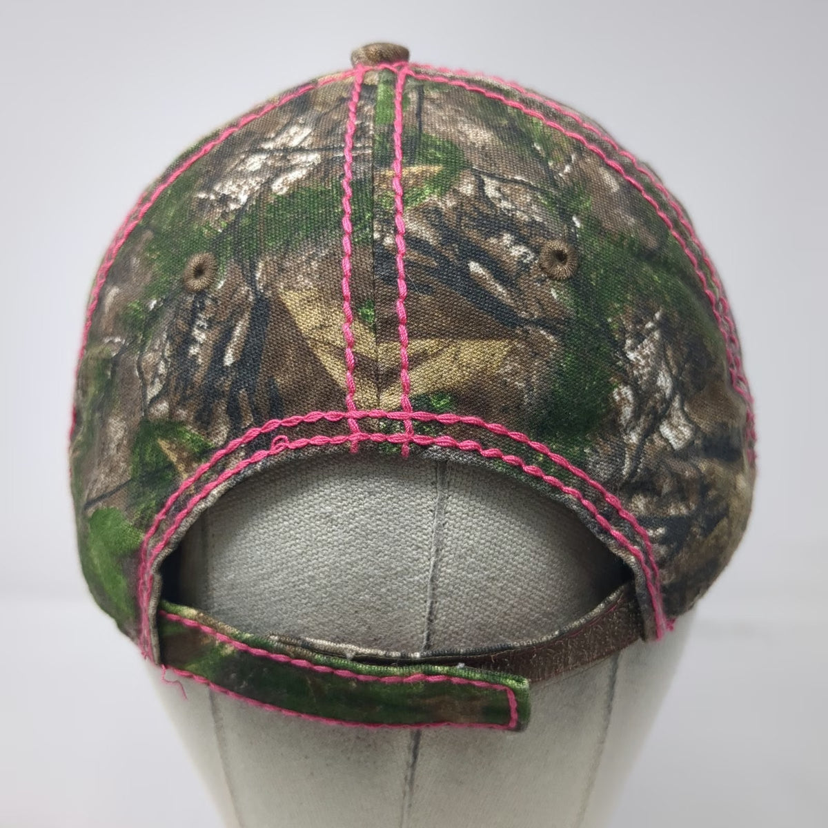 Signatures Baseball Cap Green Pink One Size Team Realtree Camo Distressed Hat