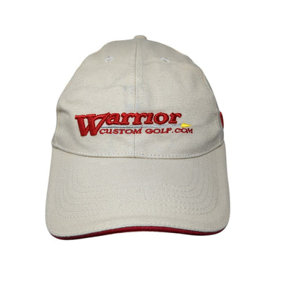 Warrior Custom Golf.Com Fitted Hat Tan One Size Embroidered Vented Holes 6 Panel