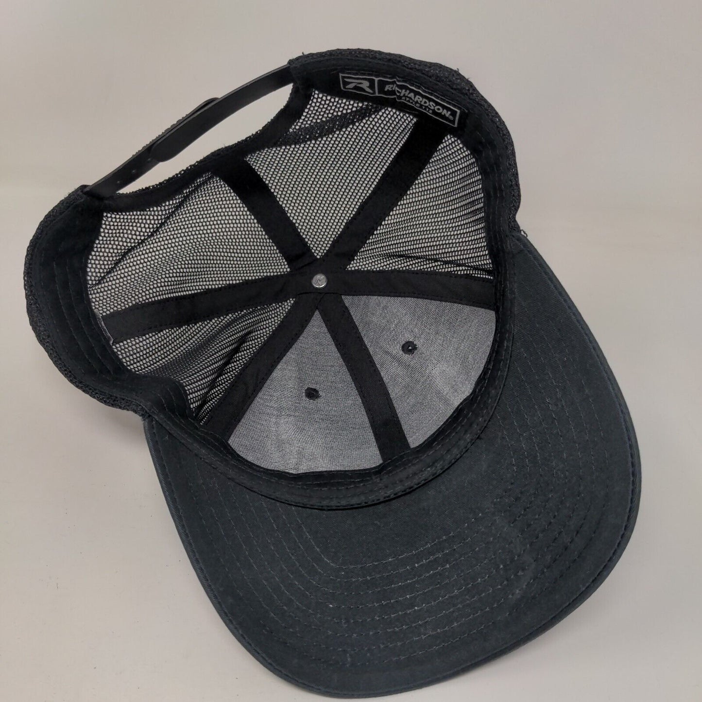 Letter M Snapback Mesh Back Trucker Hat Black One Size Richardson