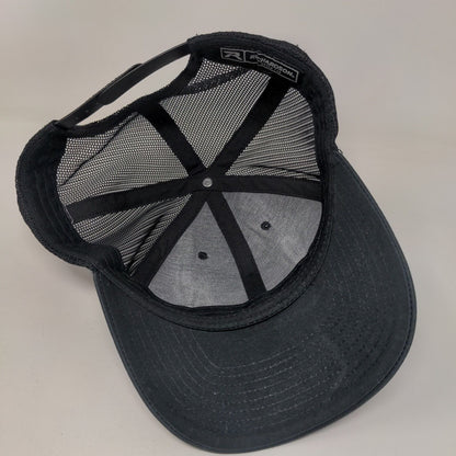 Letter M Snapback Mesh Back Trucker Hat Black One Size Richardson