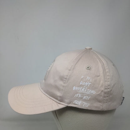 Ximi Vogue Slideback Hat Tan One Size Adjustable Embroidered Floral