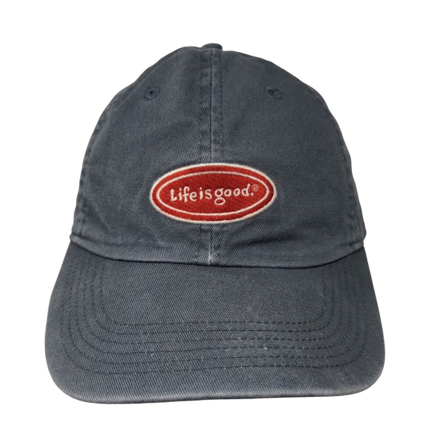 Life Is Good Slideback Hat Gray One Size Embroidered Adjustable 6 Panel
