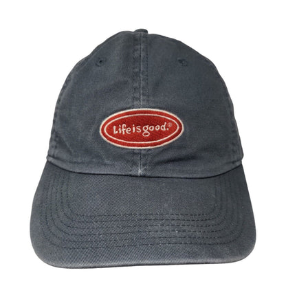 Life Is Good Slideback Hat Gray One Size Embroidered Adjustable 6 Panel