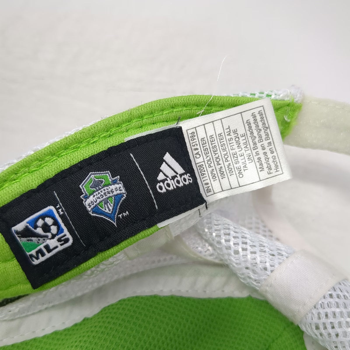 Seattle Sounders FC MLS Adidas Cap Green White One Size Mesh Back Strapback Hat