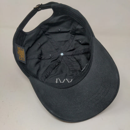 Savvi Men's Slideback Hat Black Adjustable Embroidered Logo 100% Cotton