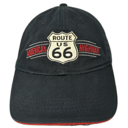 Open Road Route 66 America's Highway Baseball Cap Black One Size Strapback Hat