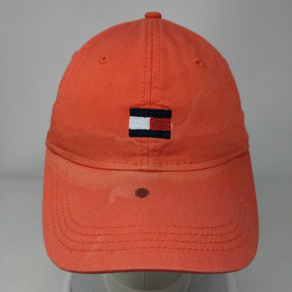 Tommy Hilfiger Slideback Hat Orange One Size Adjustable Embroidered 6 Panel