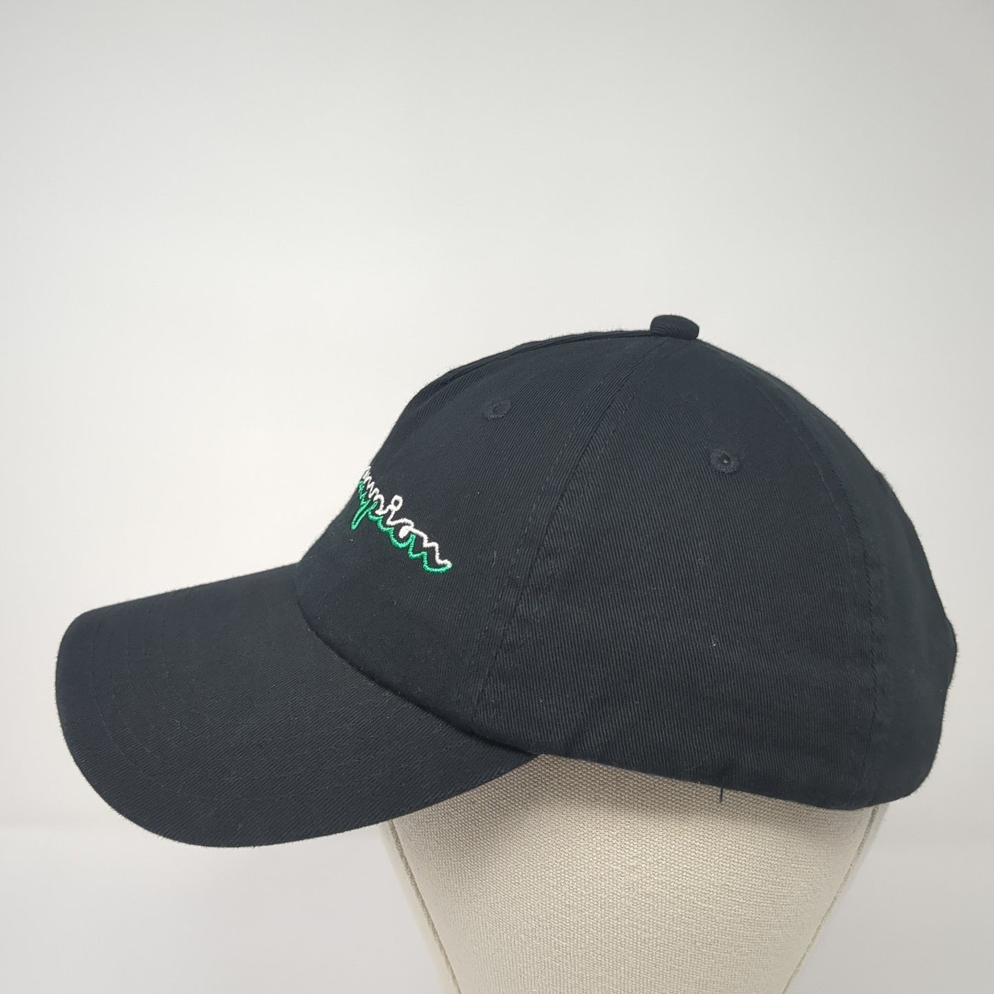 Champion Spell Out Slideback Hat Black One Size Adjustable Embroidered