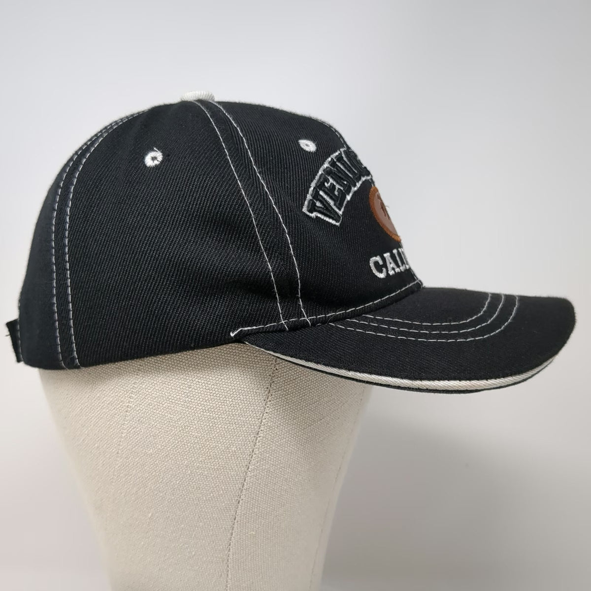 KOVA Baseball Cap Black One Size Venice Beach California Palm Tree Strapback Hat