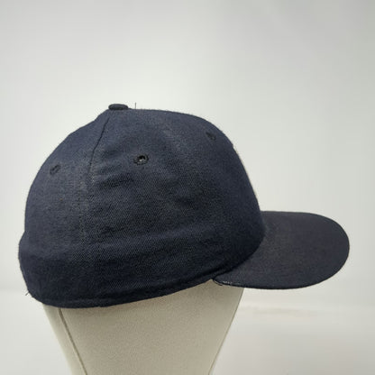 New Era Baseball Cap Blue 7 1/8 Fitted Wool Old English M 59FIFTY Hat Grey Brim