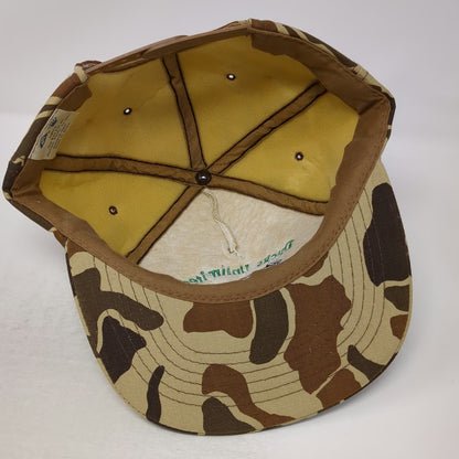 Dorfman Pacific 5 Panel Hat Beige Brown Green Camo One Size Ducks Unlimited 1986
