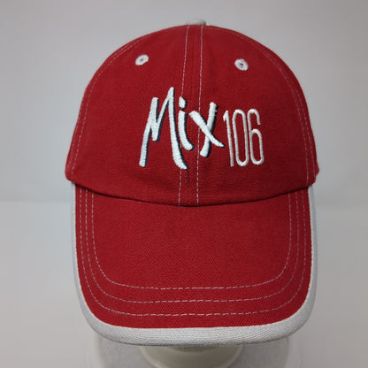 Mix 106 Strapback Hat Red OSFA Adjustable Embroidered 6 Panel Adams