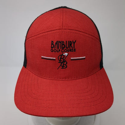 Banbury Golf Course Snapback Trucker Hat Red One Size Mesh Back Legendary