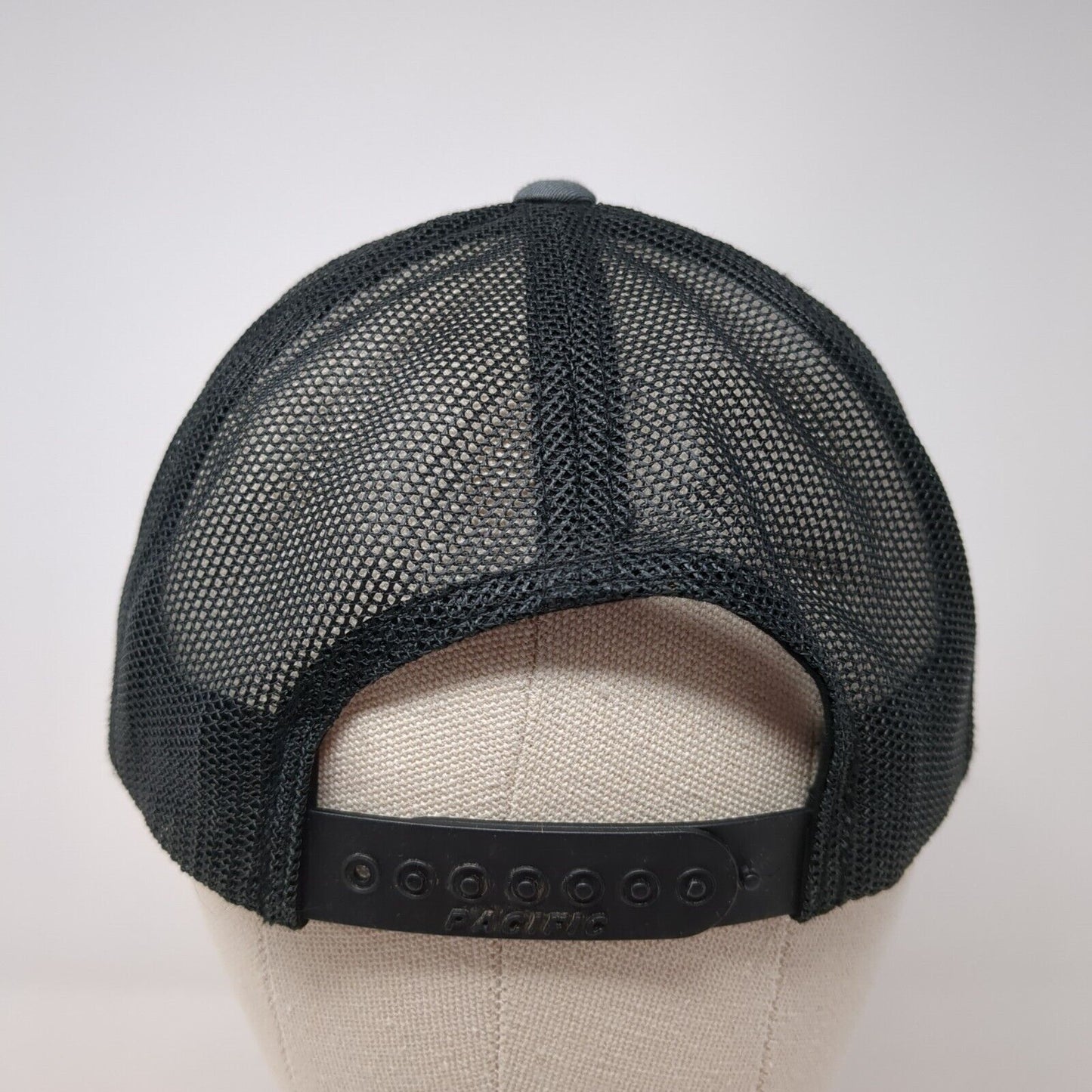 EB Snapback Trucker Hat Gray One Size Adjustable Mesh Back Pacific Headwear