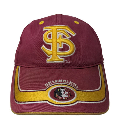 Florida State Seminoles Men's Strapback Hat Red Gold OSFA Embroidered Logo