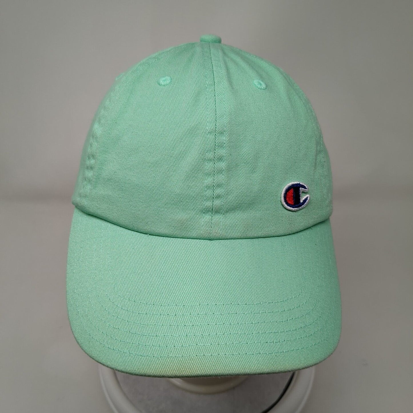 Champion Slideback Hat Green OSFA Adjustable Embroidered Vented Holes 6 Panel
