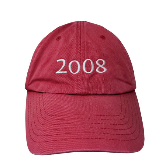 Trim Wear Men's Slideback Hat Red Adjustable Embroidered Wellesley 2008 Logo