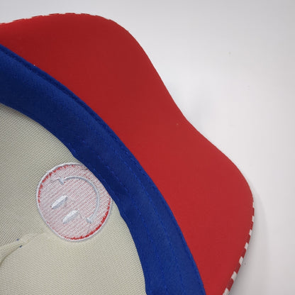 Smiley Face Stars & Stripes Trucker Hat Multicolor One Size Mesh Back Patriotic