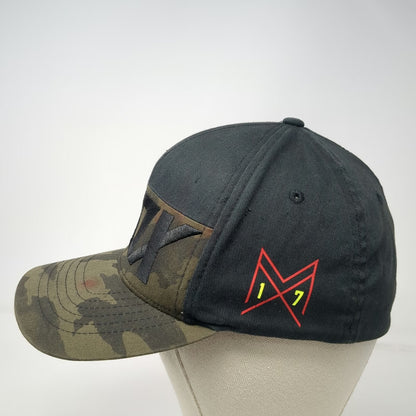 Fox Racing 5 Panel Black Green M Hat Flexfit MX Logo Embroidered Cotton Spandex